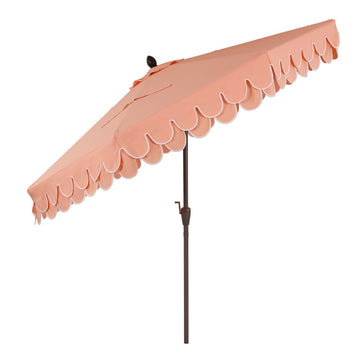 Tracy 9 ft. Classic MidCentury Scalloped Fringe Market Patio Umbrella